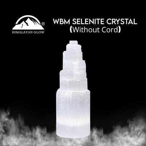 Selenite Tower Lamp Without Cord 15 cm | HIMALAYAN GLOW